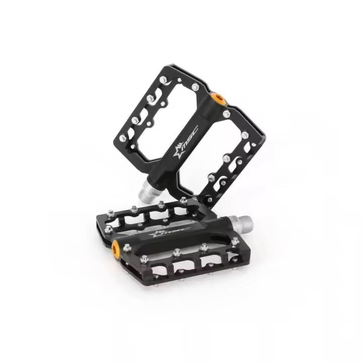 PEDALES PLATAFORMA MSC ALU 6063T5 EJE CRMO PIN BK - 1