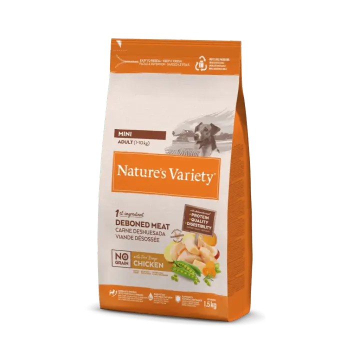 Nature's Variety No Grain Adult Mini Pollo - Comida para Perros Adultos Mini con Pollo - 1