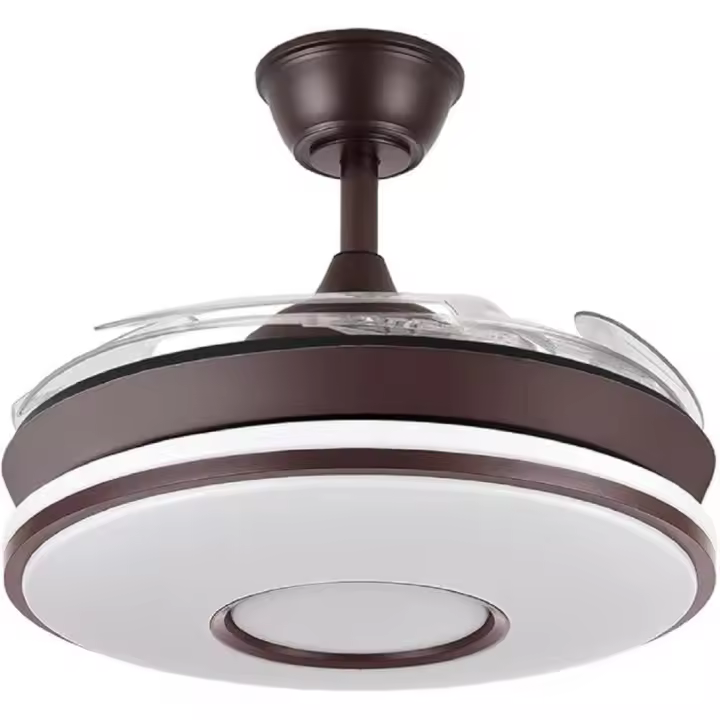 Ventilador de Techo Retractil Dc Dani Mini 59w Marron 4aspas  91 cms Diametro  Fabrilamp - 1