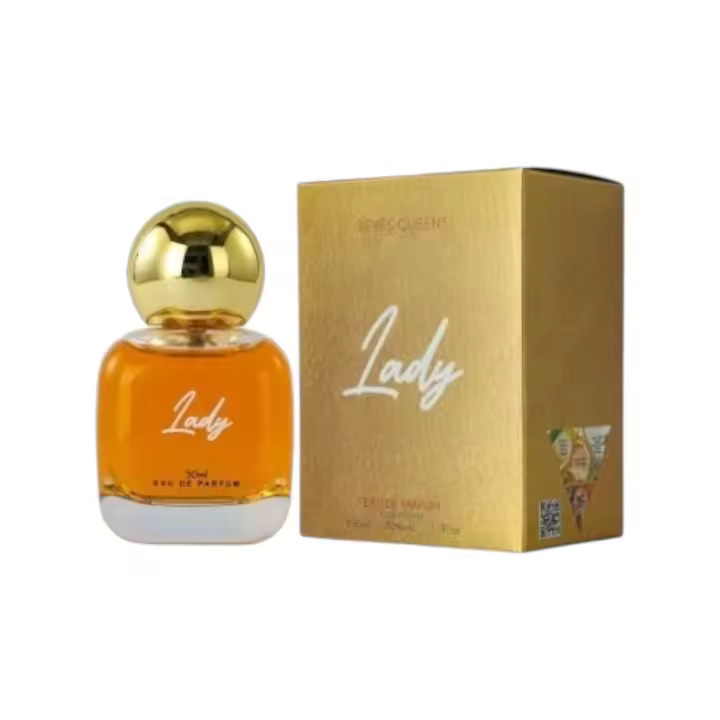 Everlyx - Perfume femenino Lady tipo eau de parfum de 50ml - Fragancia intensa con notas cálidas y elegantes - Diseño dorado de lujo ideal como regalo o para uso diario - Aroma sofisticado para mujeres con estilo propio - 1