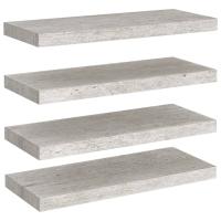vidaXL Estante flotante de pared 4 uds MDF 60x23,5x3,8 cm Blanco brillante, negro brillante, gris brillante Mueble Almacenaje Estantería para Oficina, Estudio, Dormitorio Estantería/Librería/ mueble de Almacenamiento - details 1