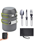 Juego De Olla Y Sartén De Titanio Para Camping Peso Ligero Plegable Portátil Para Senderismo Y Cocina Al Aire Libre Utensilios De Picnic Y Pesca - details 0