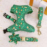Set De Correa Y Amuleto Para Perros Con Accesorio Floral Navideño Para Chihuahua Pug 3 Piezas Ajustable Transpirable De Tamaño XS/S/M - details 3