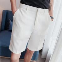 Shorts De Verano Para Hombre Blancos Y Delgados Estilo Coreano Moda Negocios Trabajo Ropa Casual De Cintura Media Talla Regular - details 8