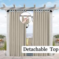Cortina Impermeable Y Antirreflejo Para Patio Pergola Y Gazebo Con Montaje Fácil Tab Top Decorativa De 100% Poliéster - details 6