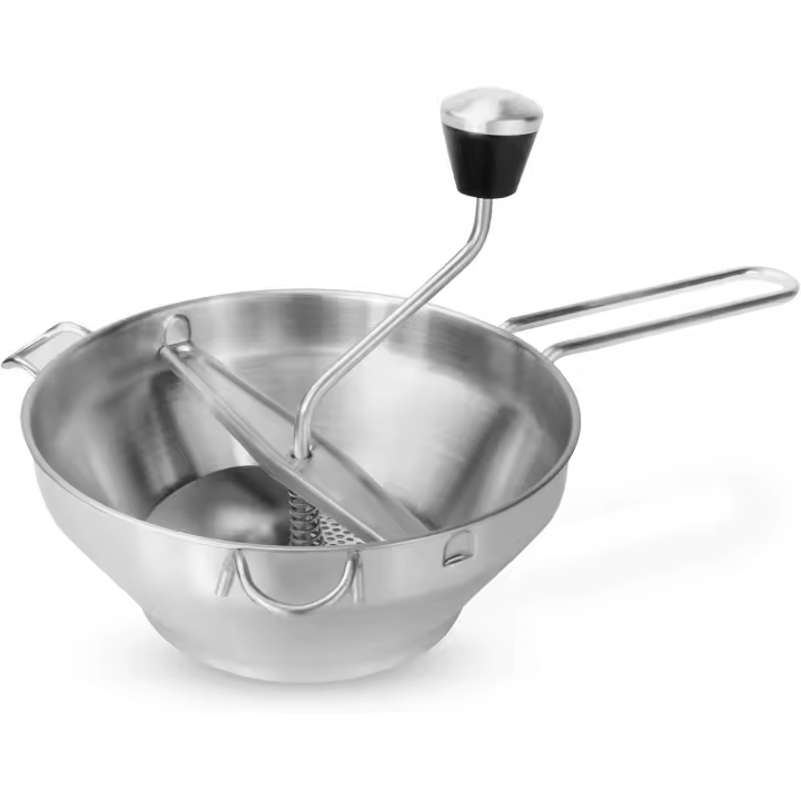Molino de Verduras | Prensa de tomates de Maple inoxidable | Picadora de Comidas | Machacador de patentes | Puré Rotary | Apto para lavavajillas | With 3 discoteras de Molienda - 1