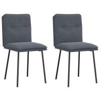 vidaXL Sillas de comedor 2 unidades terciopelo en color Negro/Marrón/Gris oscuro y más | cómodas modernas ergonómicas para comedor cocina salón hogar - details 2
