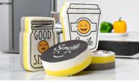 Esponja De Limpieza Con Caricatura De Rostro Sonriente Cepillo De Fregado Para Cocina Utensilio De Lavar Platos Pads De Fregado Para Ollas Juego De Limpieza Doméstica Microfibra - details 7