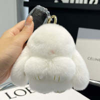 Llavero De Borla De Peluche De Conejo 14cm Para Mujer Adorno Para Bolso Y Coche Joyería Colgante Accesorios Regalos - details 9