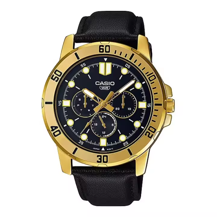 Casio Reloj Hombre Analogico Cuarzo con Correa de Cuero MTP-VD300GL-1EUD - 1