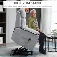 Sillón TV Eléctrico con Asistencia vertical Reclinable 1 Motor Función de inclinación Bolsillos laterales Bolsillo para Mando a Distancia Núcleo de Muelles de Bolso Tapizado gris, Estilo Moderno, Tecnología, Experiencia inteligente, 15 °-160 ° infinitame - details 5