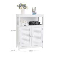 Armario de baño con 2 puertas estilo persiana, organizador versátil, diseño rústico, cocina, dormitorio y salón - details 2