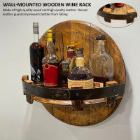 Soporte De Botella De Vino De Madera Para Pared Estante Vintage Para Botella De Whiskey Estante De Madera Para Exhibición Accesorios De Barra Para El Hogar - details 0