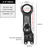 Adjustable Manillar De Bicicleta Aluminio Aleación Ángulo Variable 60 Grados Alzador De Manillar Delantero Para Bicicleta De Carretera Adaptador De Fuente - details 9