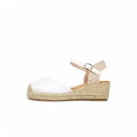 HLuna Sandalias de cuña baja básicas de efecto ante en color beige verde blanco y negro RL2023 - details 3