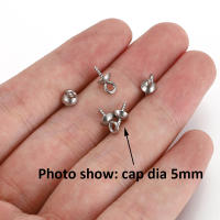 50pcs Pinzas De Acero Inoxidable Para Colgantes Y Encantos Capas De Bolas Perforadas Conector Para Joyería DIY - details 0