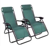 【PACK 2 SILLAS】 Silla plegable gravedad cero tumbona ajustable sillón reclinable con reposacabeza gravedad, medida 165x65x110 peso 6kilos cero para playa, jardín, terraza, patio - details 1