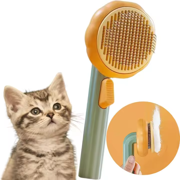 Para hair Gatos y Perros: autolimpiable, para el cuidado de Gatos, para eliminar Nudos y Pelos soltos, para mascotas de pelo Largo or short (GRREN) - 1