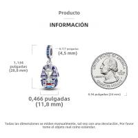 Encanto De Colgante De Árbol De Familia Platinado En Plata Para Pulsera De Bangle Y Collar DIY Regalo Con Doble Vuelo Aéreo - details 155
