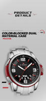 Reloj De Cuarzo Para Hombre NAVIFORCE Casual Resistente Al Agua Con Manos Luminosas Reloj De Pulsera De Acero Inoxidable Para Negocios Y Uso Diario - details 6