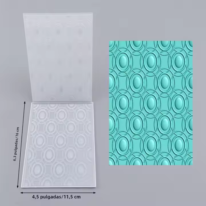  Carpeta De Emboss 3D Ovalo Doodle Sólido Y Hueco Para Scrapbooking Y Manualidades DIY Texturizado Stencil - 1