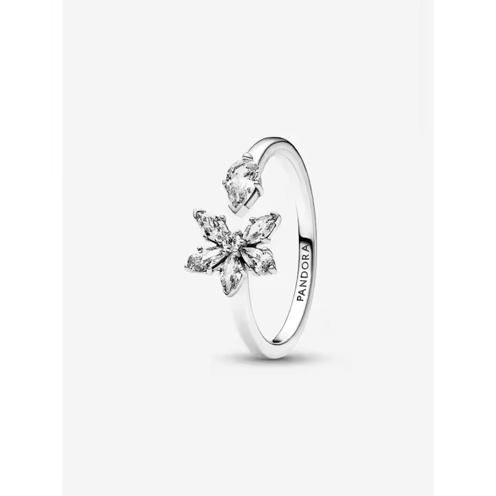 Pandora - Anillo Abierto with Racimo de herbario brilliant-Plata de Ley - 1