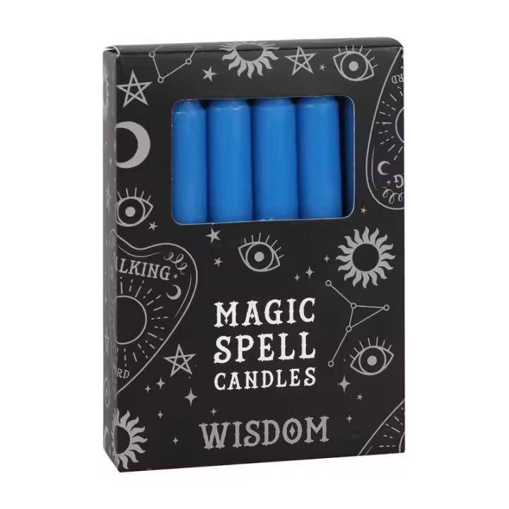 VELAS MAGICAS - MAGIC SPELL CANDLES - WISDOM - SABIDURÍA - PAQUETE 12 VELAS AZULES - SPIRIT OF EQUINOX - 1