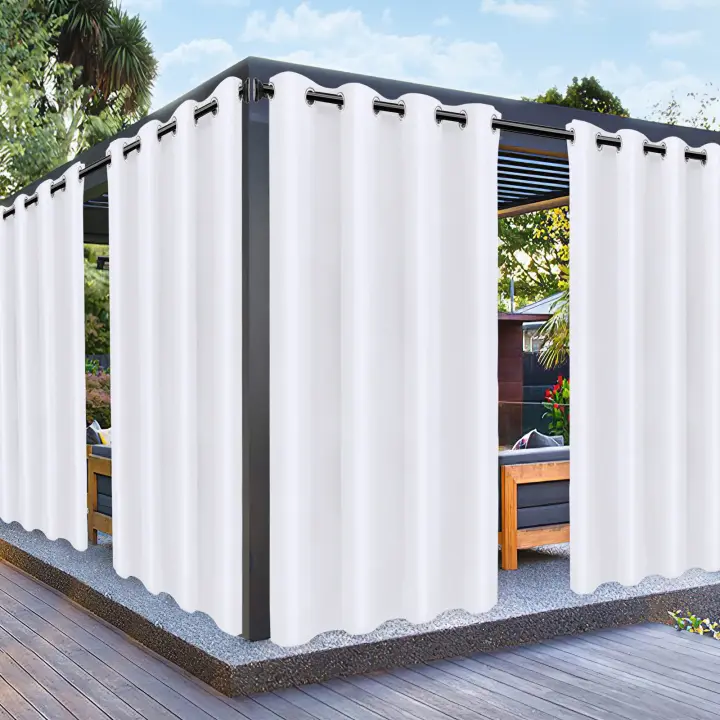 Cortina De Exterior Impermeable Para Jardín Pergola Patio Con Grommets En La Cima 1 Pieza Decoración Para Gazebo Y Porche Material De Poliéster - 1