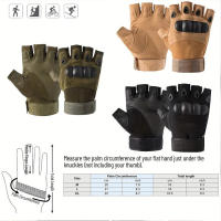1Par De Guantes Tácticos Para Hombres Sin Dedos Ideal Para Deportes Al Aire Libre Tiro Caza Airsoft Y Ciclismo - details 2