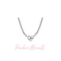Pandora Collar de cadena con tachuelas, dijes y colgantes compatibles con momentos,plata de ley, 17.7 pulgadas,No es una piedra preciosa - details 0