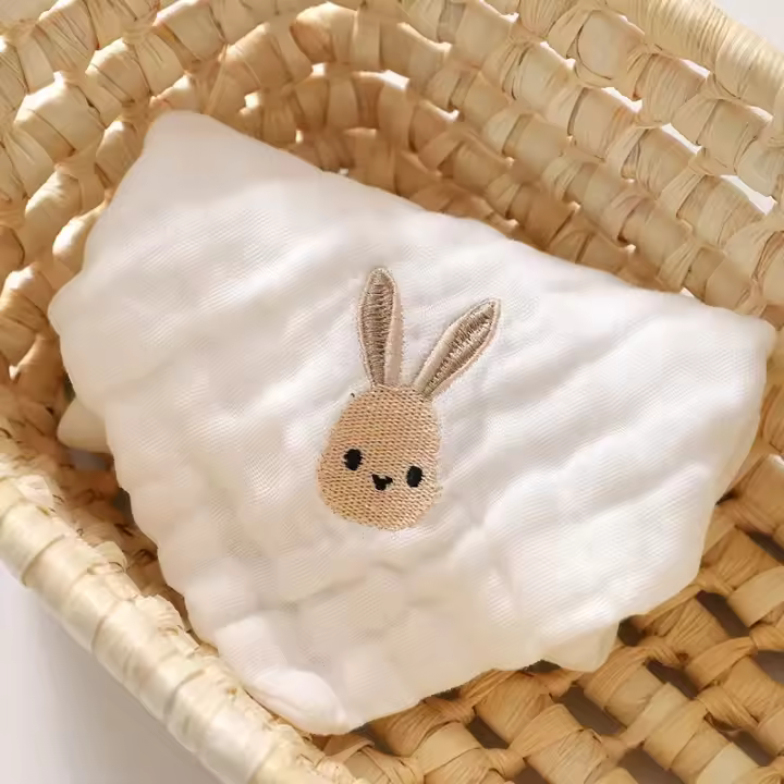 Toallas De Algodón Bordadas Para Bebé 6 Capas Pañuelos Para La Cara Y Manos De Recién Nacidos Bibs Suaves Pañuelos Para Niños Burp Cloth - 1