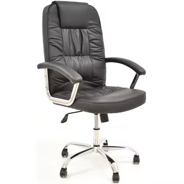 Sillón de oficina PAOLO, alto, gas, basculante, similpiel negra - 1
