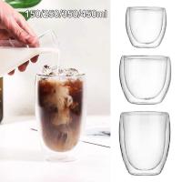Taza Aislada De Vidrio De Doble Capa Para Café Té Vino Cerveza Leche 150/250/350/450ml Resistente Al Calor Y Frío - details 0