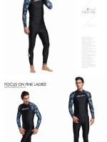 Traje De Baño Para Hombre Con Split Protección Solar Traje De Natación Con Mangas Largas Para Vacaciones Snorkeling Y Surf - details 2