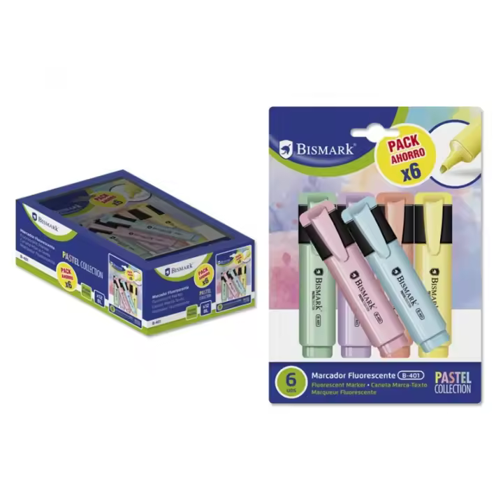 Bismark - Rotulador Fluorescente Pastel Blister 6 Uds 327742 - 1