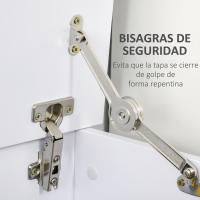 HOMCOM Baúl de Almacenamiento de Madera Taburete para Almacenaje con Tapa para Dormitorio Salón Carga Max. 120 kg 100x40x40 cm - details 4