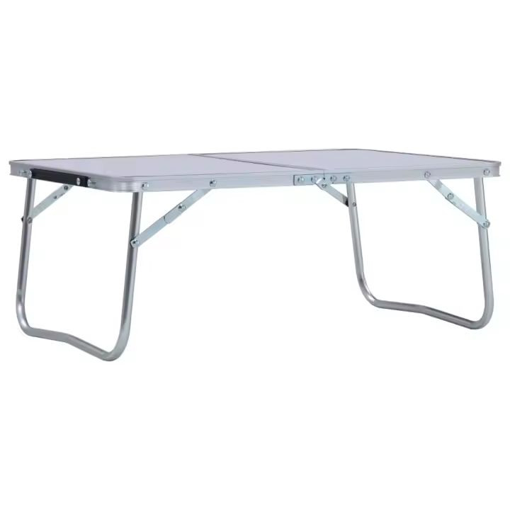 vidaXL Mesa de Camping Plegable Aluminio 60x40 cm Senderismo Terraza Color Blanco,  Gris,  Marrón y mas - 1