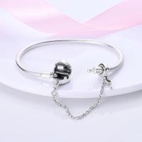 Pulsera De Corazón Rosado En Plata De Ley 925 Con Cadena De Seguridad Estrellada Y Luna Cadena De Serpiente Adecuada Para DIY Joyería Con Encantos Y Cuentas Para Mujer - details 17