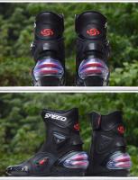 Botas De Motocicleta Para Hombre Y Mujer Microfibra Cuero Anticolisión Protección De Tornillo Moto Racing Botas Cortas A004 - details 5