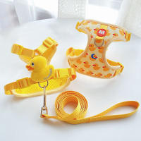 Harnés De Malla Transpirable Para Mascotas Con Dibujos Animados Pato Amarillo Pequeño Ajustable Para Perro Gato Cachorro Con Correa - details 6