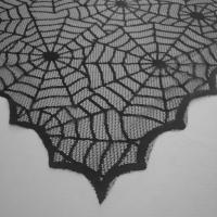 1pc Decoración De Halloween Telaraña De Araña Esqueleto Y Calavera Negro Mantel De Fiesta Evento Telar De Poliéster Geométrico - details 4
