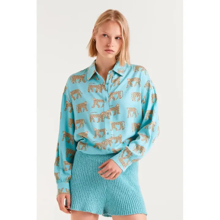 Compañia Fantastica Camisa Mujer Estampado Jaguar - 1