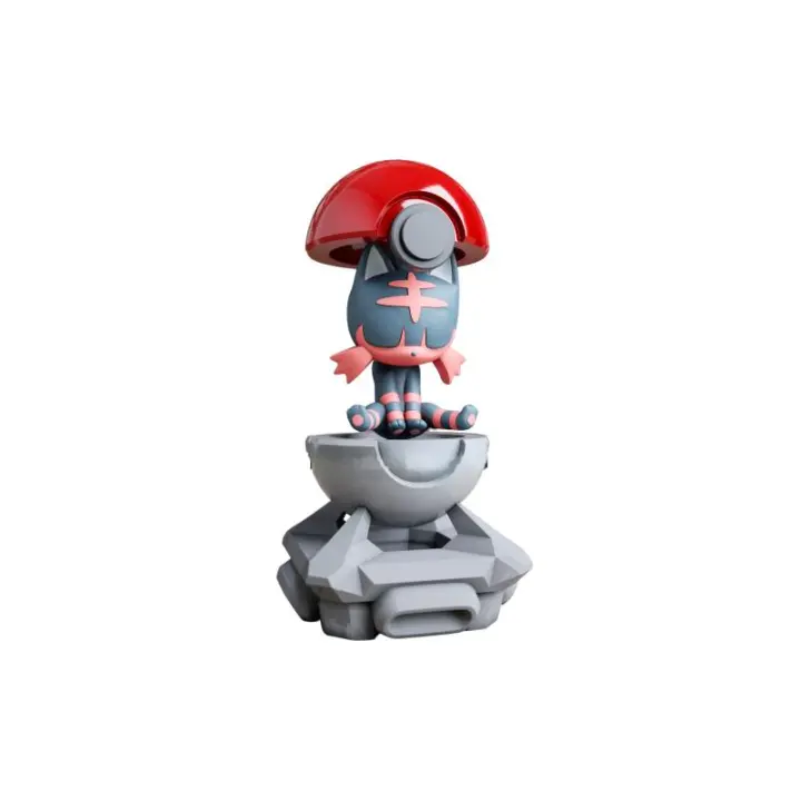 Figura Litten en la Pokeball impresa en 3d Figura Litten en la Pokeball Pokemon   Impreso en 3d - 1