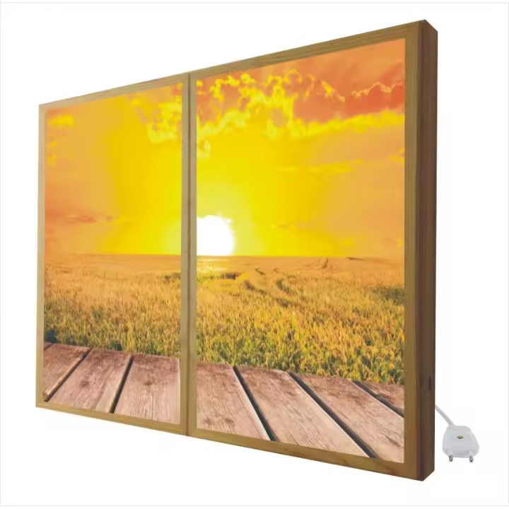 Ventana Falsa con Luz | Madera Pino | Decoración de Pared - 1