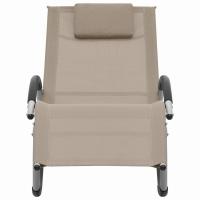 vidaXL Tumbona con almohada textileno Negro, Crema, Taupé Sillas de Exterior Ideal para jardín, playa, piscina, terraza Tumbona Piscina Tumbonas Playa Tumbonas Jardín Exterior - details 3