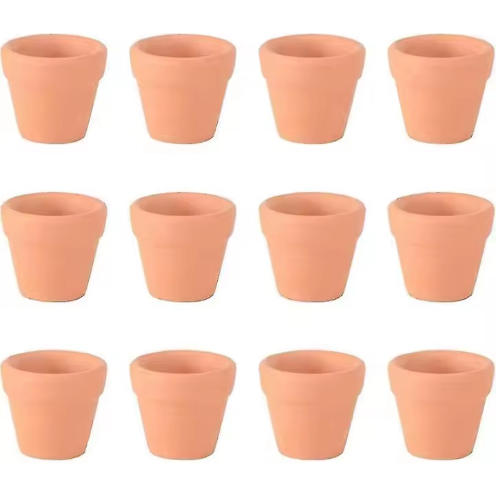 24 macetas pequeñas de terracota de 3 x 3 cm, de cerámica, para cactus, suculentas, para viveros, ideales para manualidades y el hogar. - 1