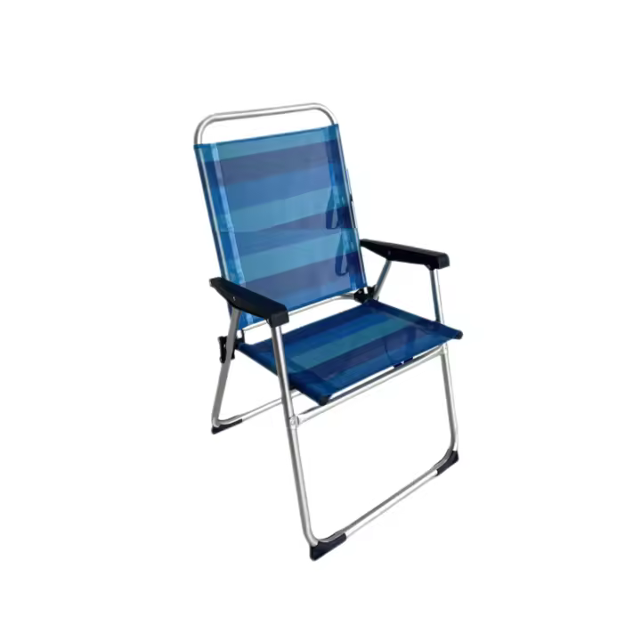 VICTORIA&ANDREA® Silla de Playa Plegable Fija Aluminio, 65x56x92cm Extra Resistente con Asas de Transporte, Soporta 110 kg, Ideal para Camping, Playa y Jardín - 1