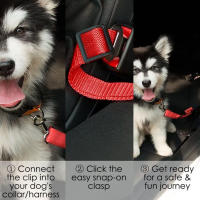 Cinturón De Seguridad Para Coche Para Perros Con Correa Elástica Reflectante Y Amortiguadora Accesorio De Seguridad Para Mascotas - details 2