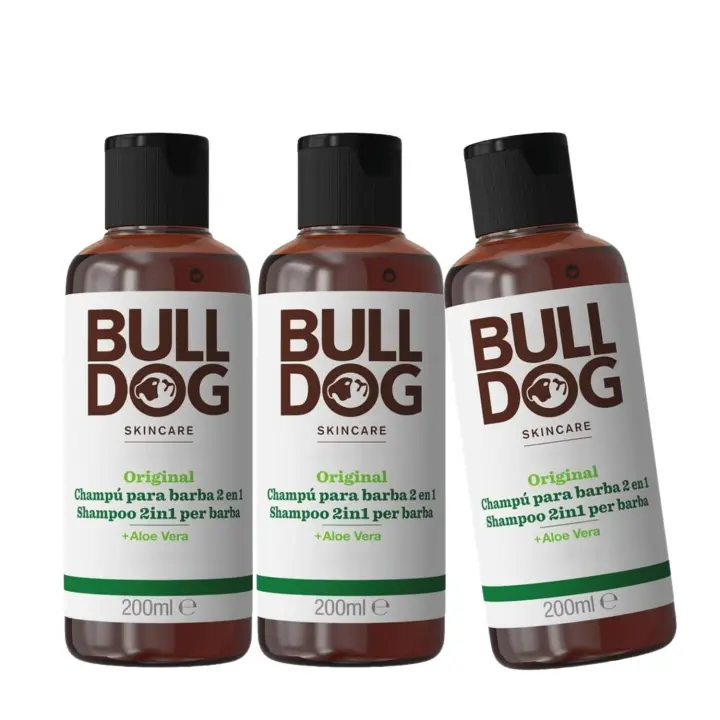 Bulldog Skincare BULLDOG - Pack de 3 Champú y Acondicionador Barba, 3 X 200 Ml - 1