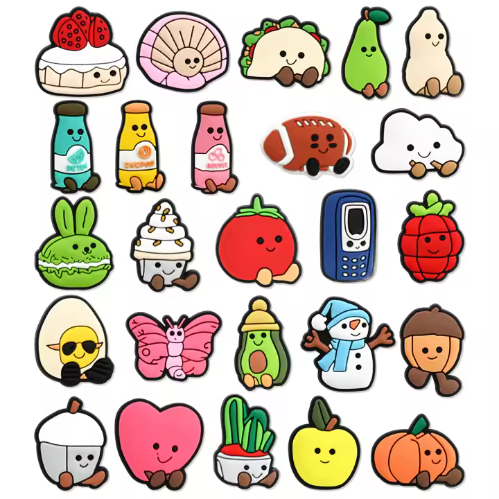 Juego De 25 Piezas De Algodón Peluche Cartoon Para Encantos De Zapatos Decoración De Clogs Clásicos Accesorios Para Niños Regalos Adecuado Para Pulseras - 1